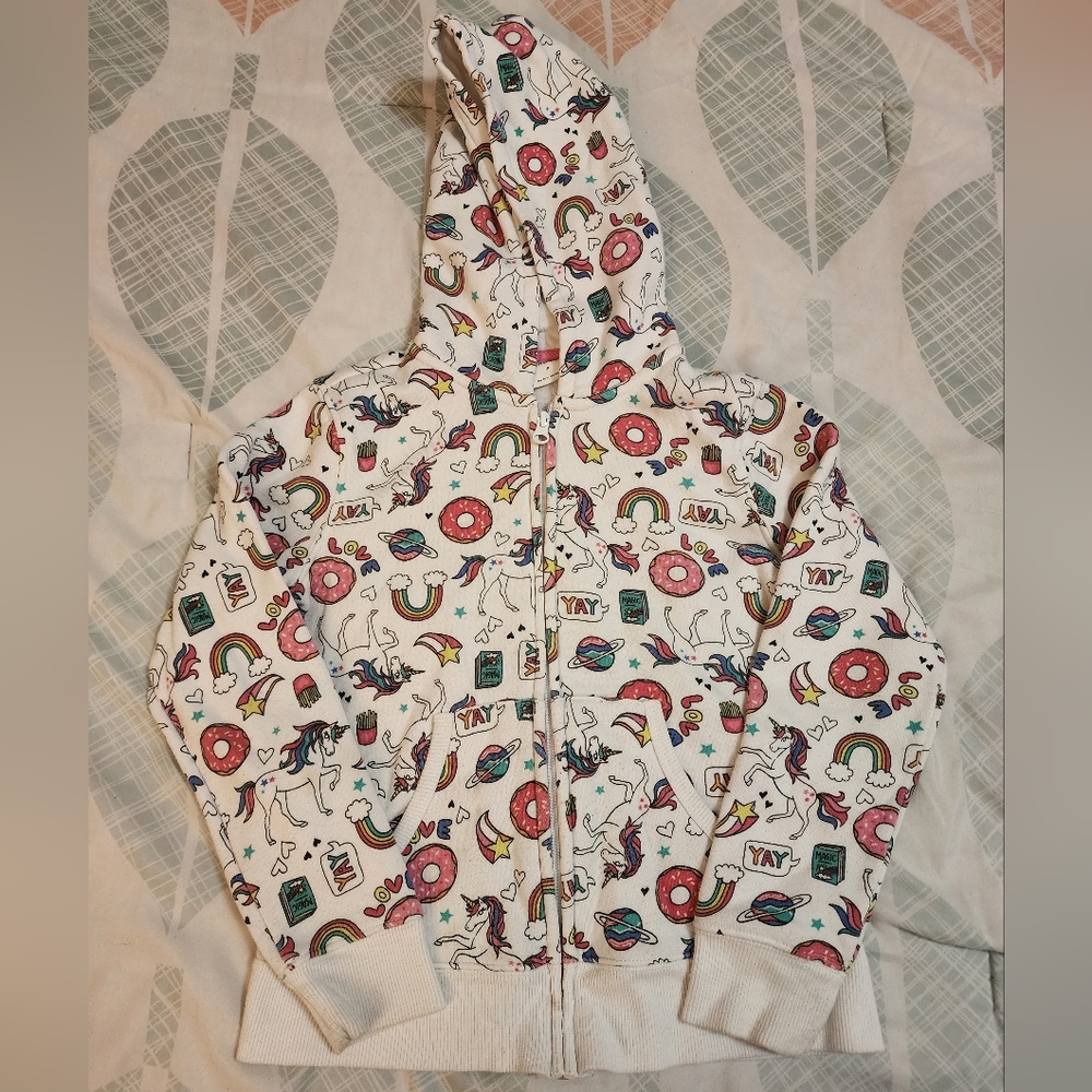 Girls Zip Up Sweater (Size Md)